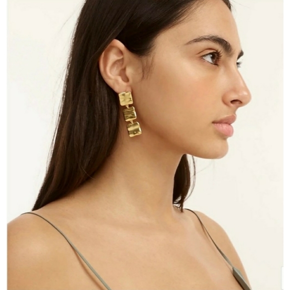 17. J.Crew Triple-square drop earrings - Picture 4 of 4